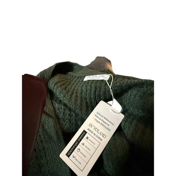 In’Voland Olive Green Waffle-Knit Button Front Cardigan Sweater
Size 20W - Picture 5 of 7